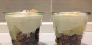 Lebkuchen-Birne-Quark-Schicht-Dessert