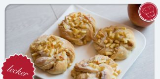 Apfelkringel, lockeres Hefegebäck