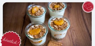 Käsekuchendessert im Glas