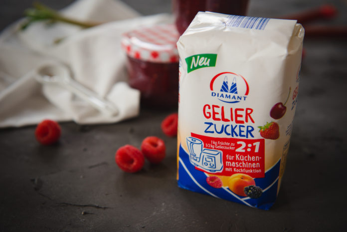 Himbeer-Rhabarber Marmelade mit Diamant Gelierzucker für ...